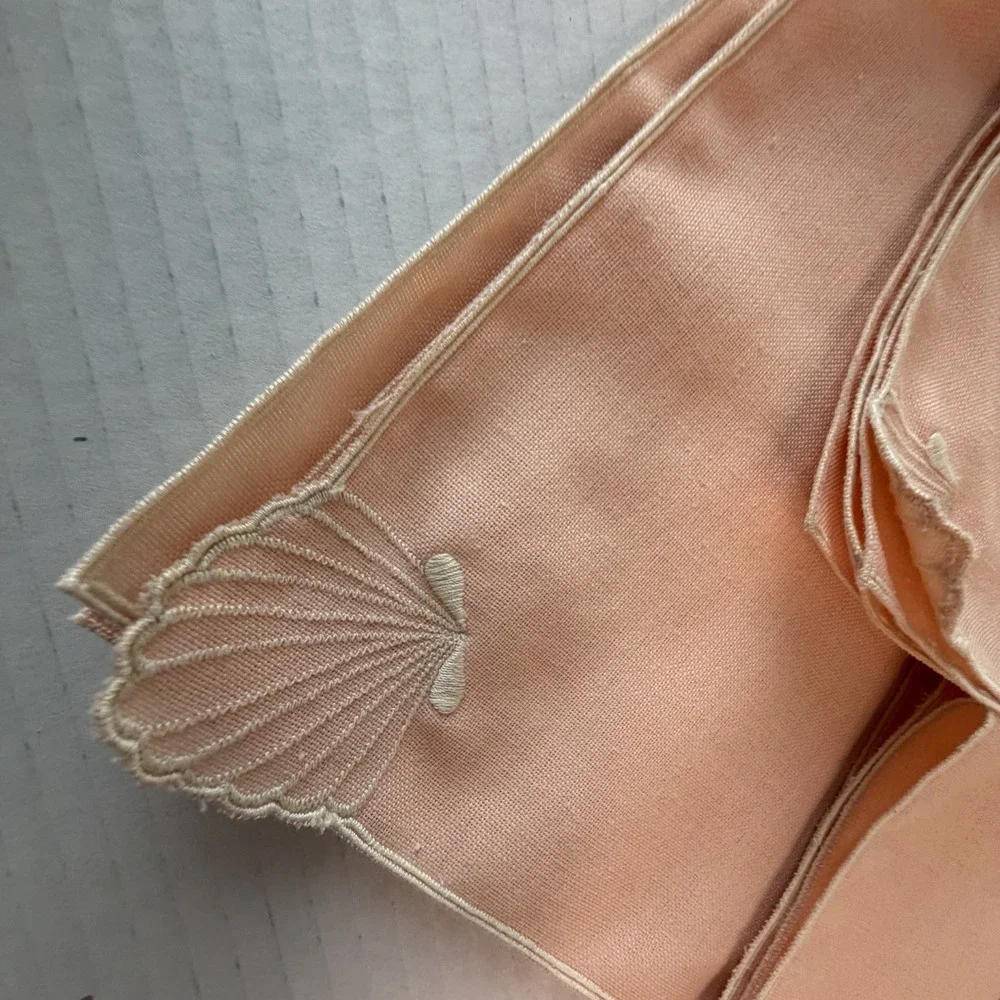 Vintage Pink Linen Blend Napkins Set of 6 Dinner Table Linens Cottage Barbiecore